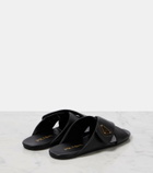 Prada Logo leather slides
