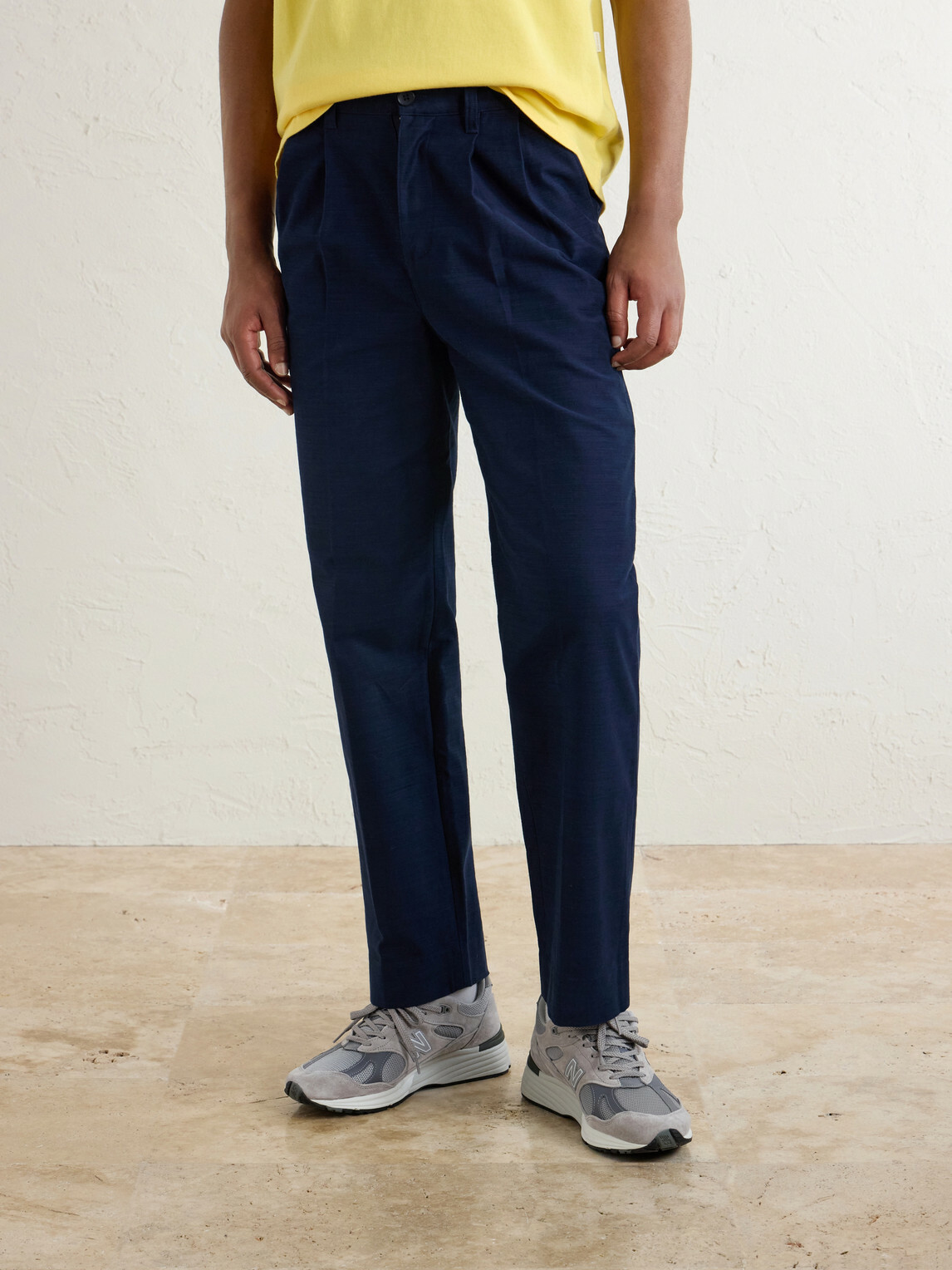 Aimé Leon Dore - Straight-Leg Pleated Cotton Trousers - Blue