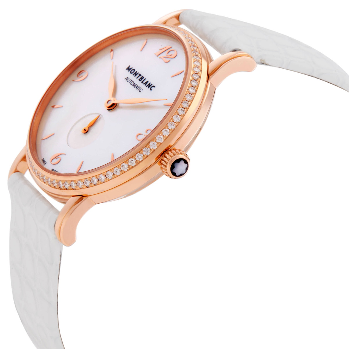 MontBlanc Star Classique Automatic White Mother of Pearl Dial Ladies Watch 107958