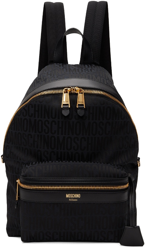 Photo: Moschino Black Zip Backpack
