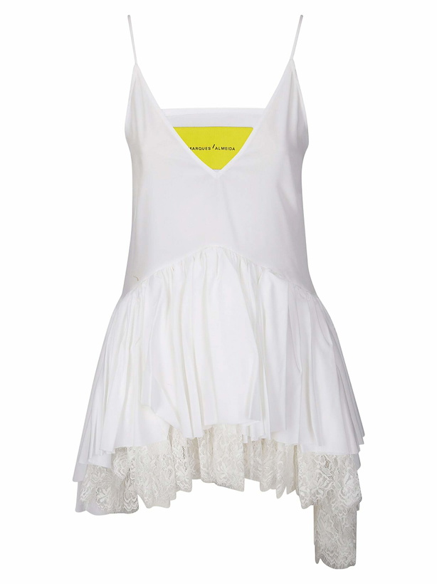 Photo: Marques'Almeida Tencel Spaguetti Strap Top With Frill And Lace Hem