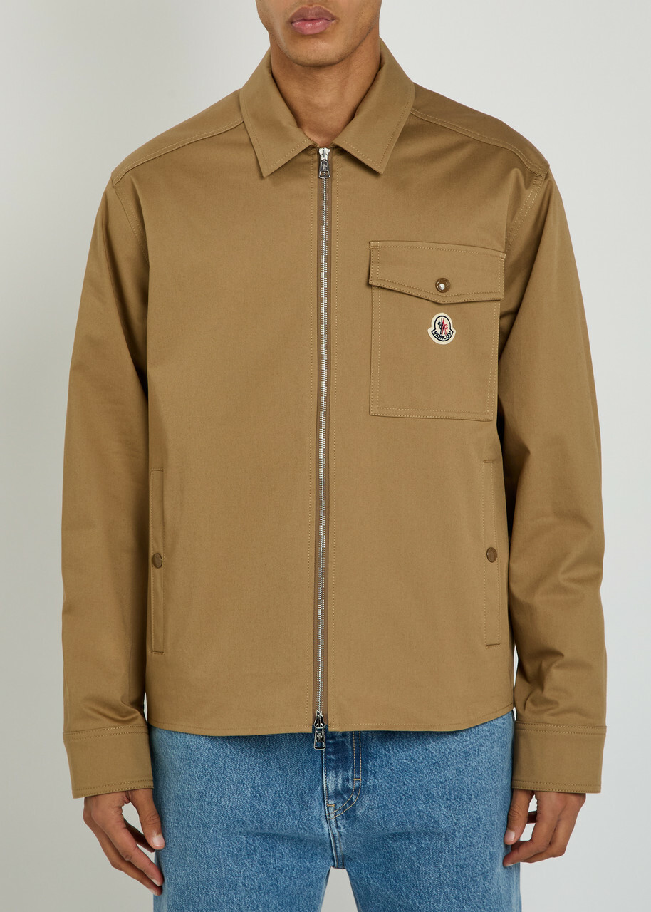 Moncler Logo Stretch-cotton Overshirt Sand