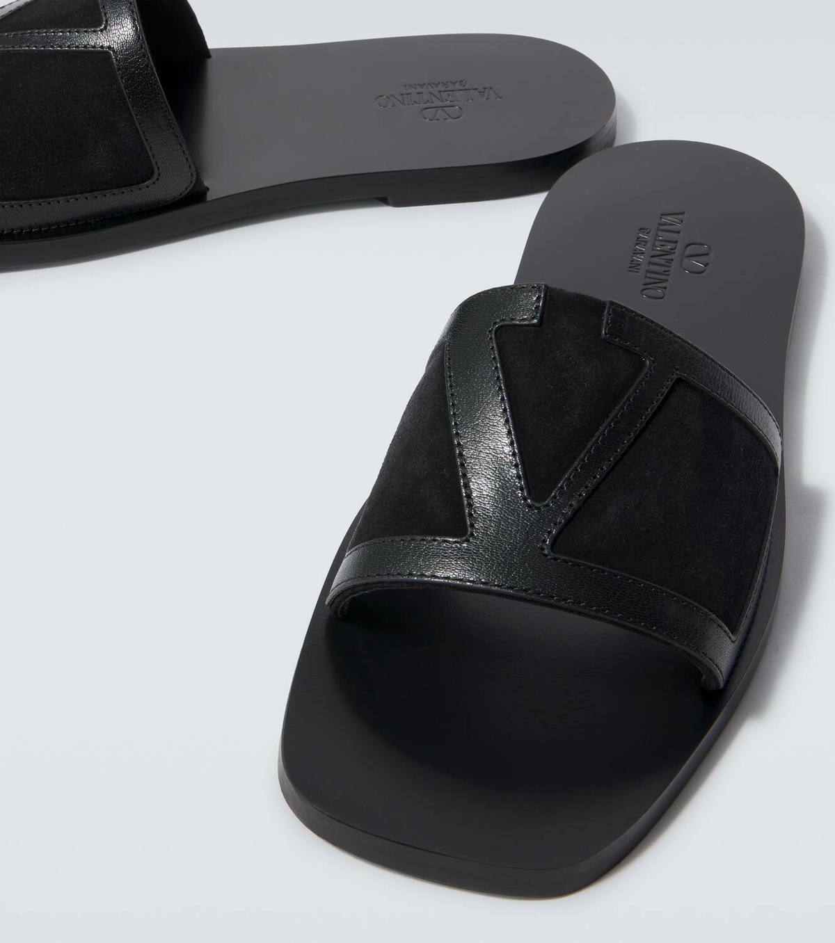 Valentino Garavani Viva Superstar leather and suede slides