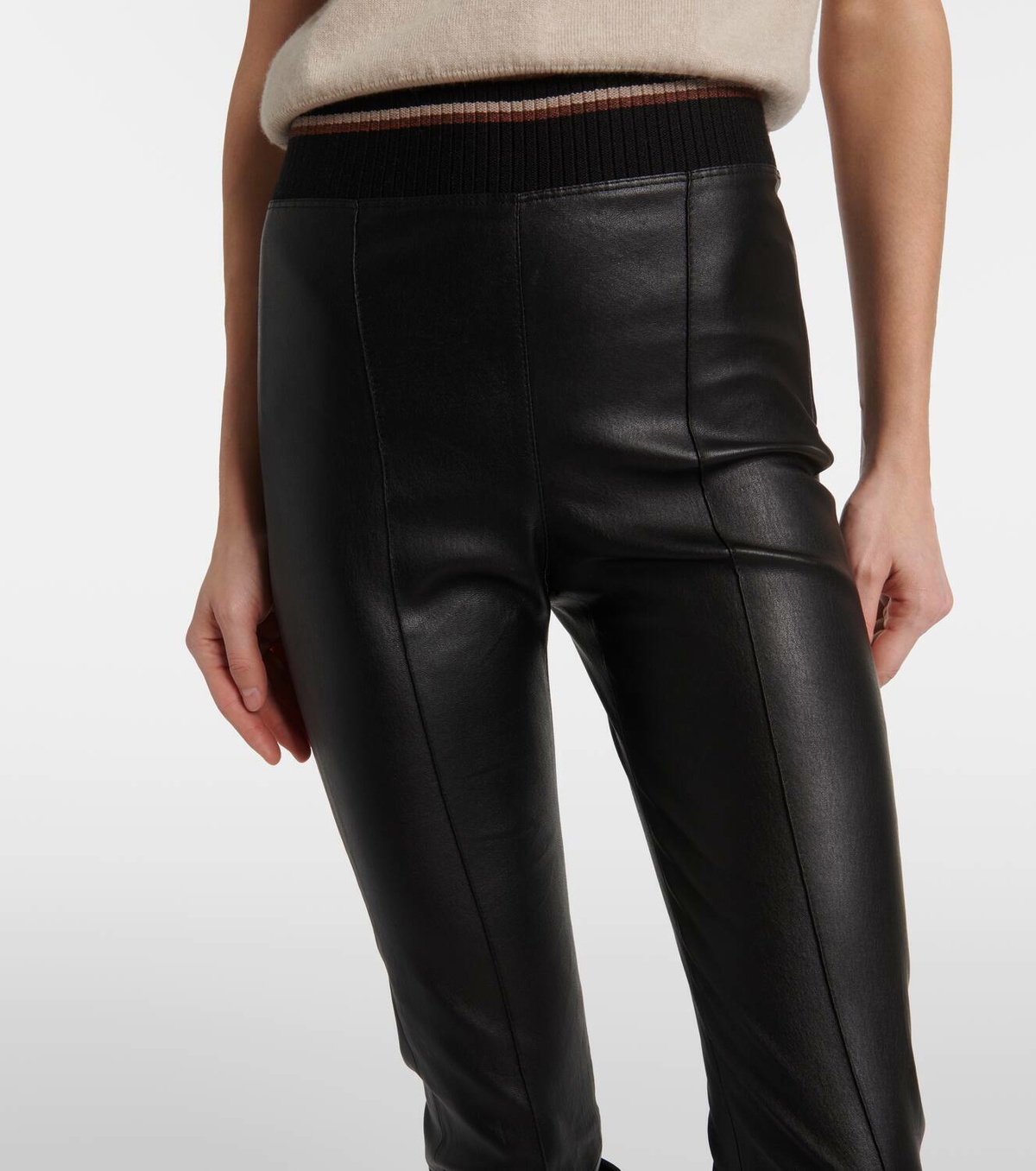 Brunello Cucinelli Leather slim pants