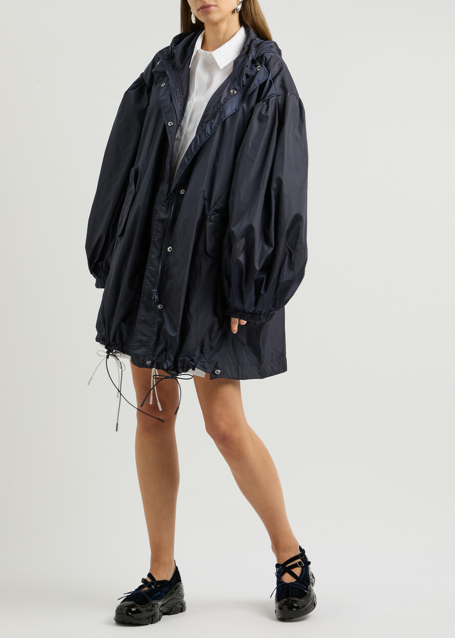 Parka Collection Simone Rocha Simone Rocha Hooded Nylon Parka Navy Simone Rocha