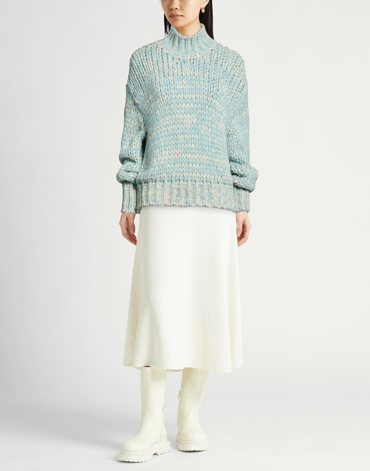 Roberto Collina Womens Turtleneck Sky in Blue