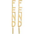 Fendi Gold Logo Charm Earrings