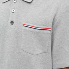 Thom Browne Men's Mercerised Pique Polo Shirt in Light Grey