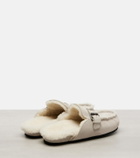 Brunello Cucinelli Shearling-lined suede slippers