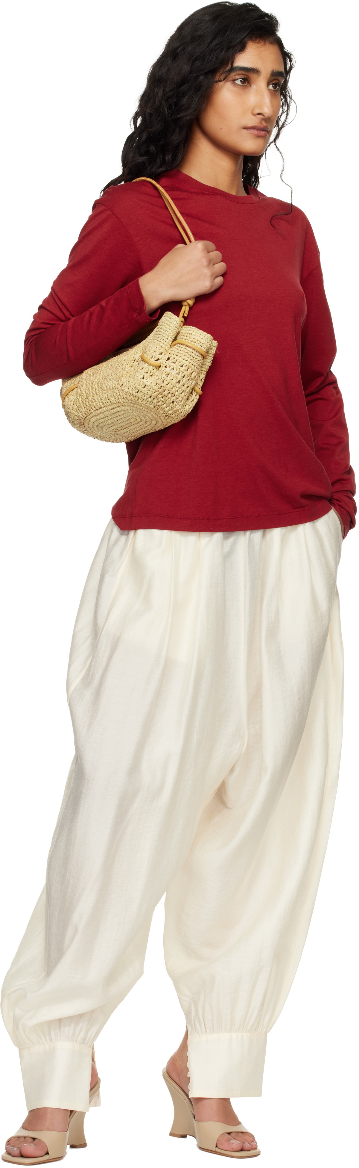HEREU Beige & Tan Arta Mini Raffia Bag