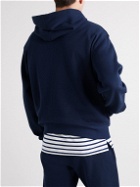 Oliver Spencer Loungewear - Ribbed Recycled Cotton-Jersey Hoodie - Blue