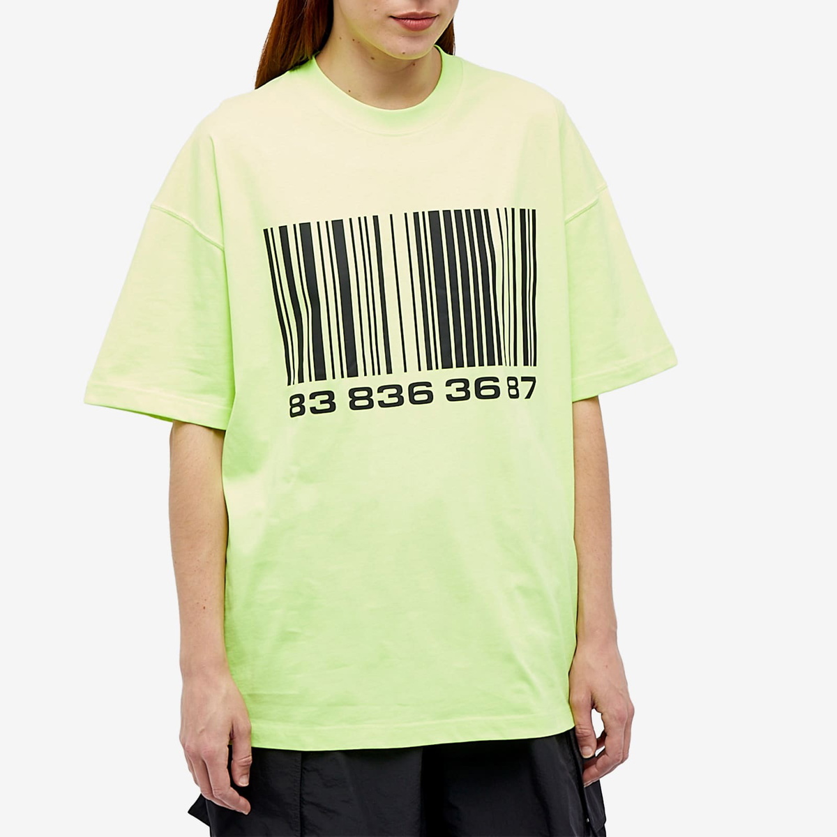 VTMNTS Women s Big Barcode T Shirt in Fluo Yellow VTMNTS