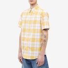 Burberry Men's Short Sleeve Caxton Check Shirt in Chalk Yellow Ip Check