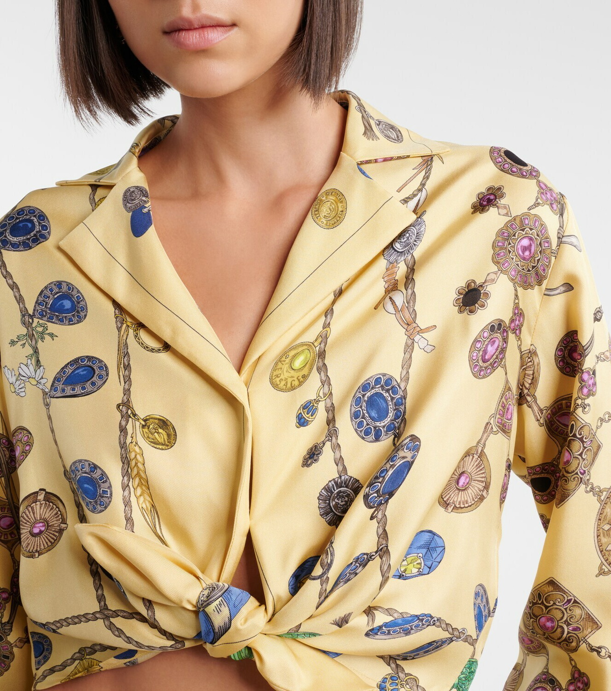 Versace Printed silk twill shirt