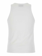 Coperni White Sleeveless Tank Top With Round Neck And Tonal Logo Patch On The Front In Cotton Blend Man