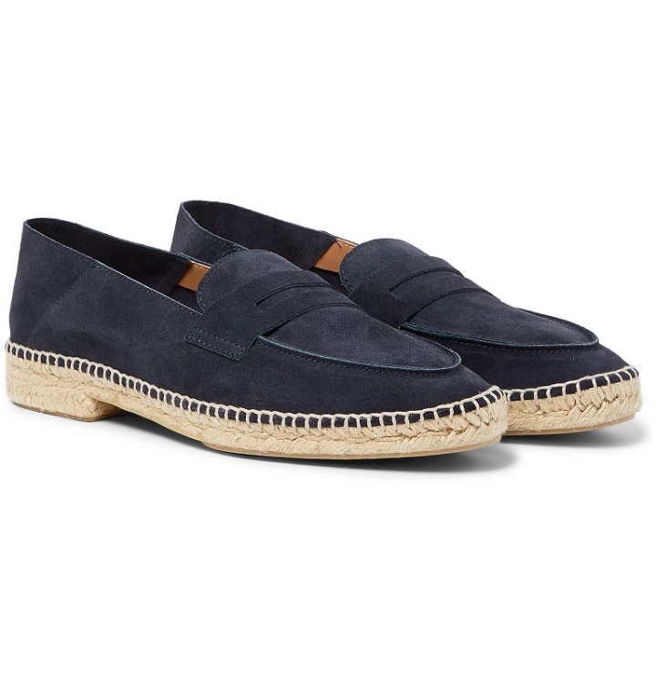 Photo: Castañer - Nacho Collapsible-Heel Suede Espadrille Loafers - Blue