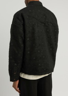 Honor The Gift Floral Jacquard Brushed-knit Overshirt Black