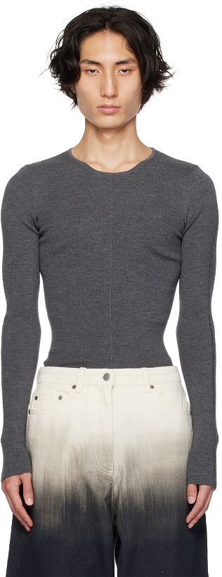 Photo: Peter Do Gray Ribbed Sweater