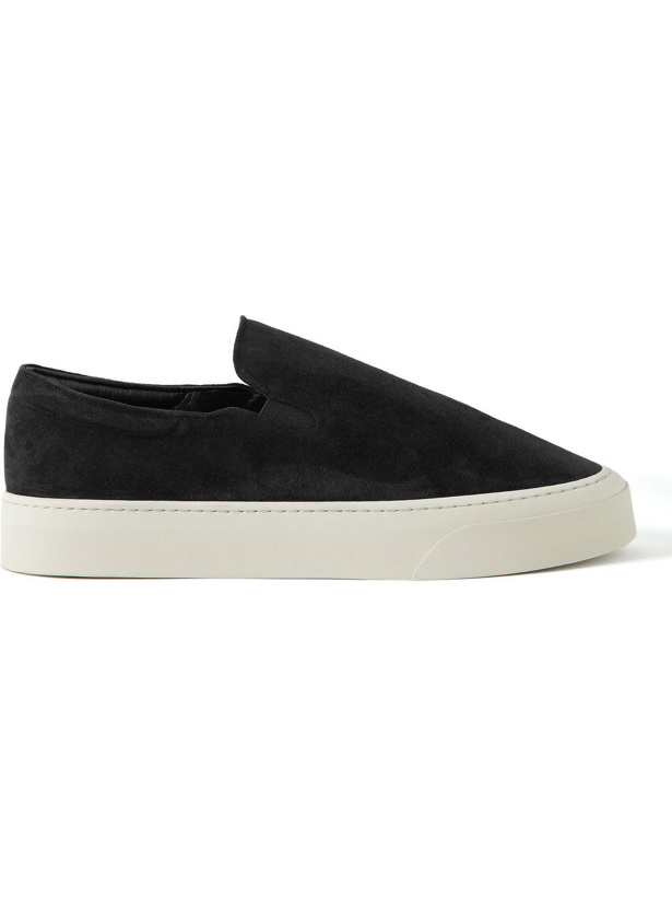 Photo: The Row - Dean Suede Slip-On Sneakers - Black