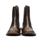 Martine Rose Brown Snake Chelsea Boots