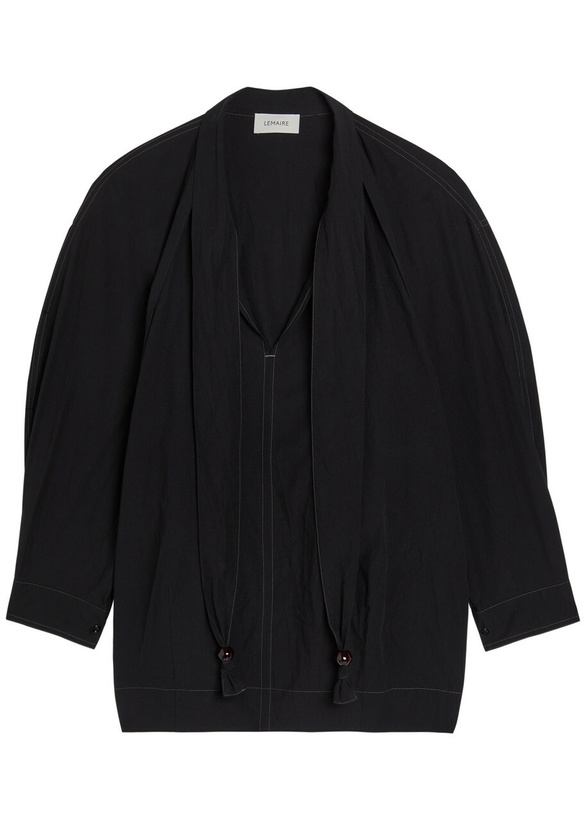 Photo: Lemaire Scarf-effect Cotton Blouse Black