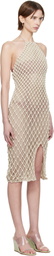 Isa Boulder SSENSE Exclusive Beige High Halter Neck Midi Dress