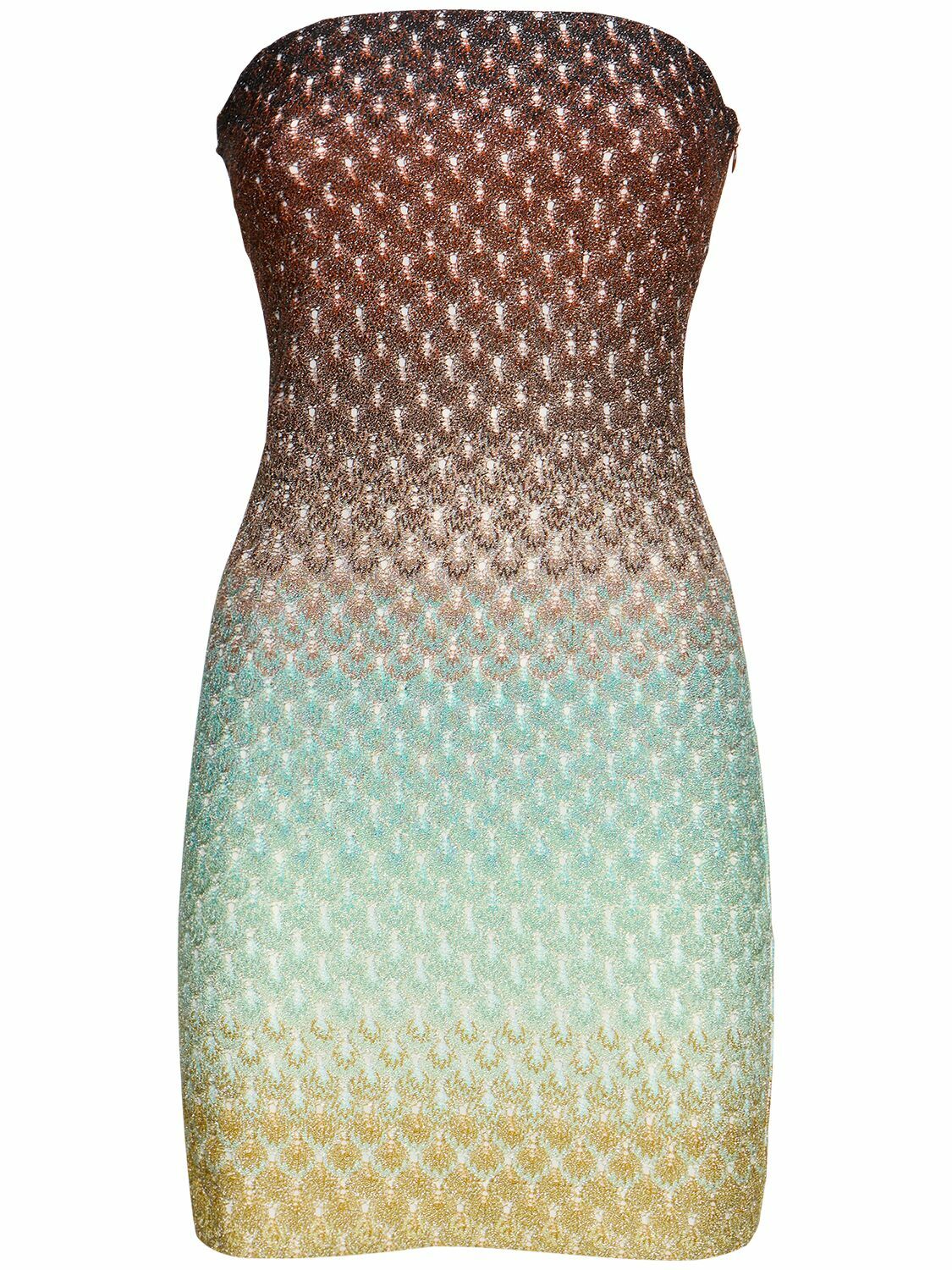 missoni short beach dress Strapless Print Boho Maxi Dress Green / S