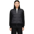 Moncler Black Padded Wool Zip-Up Down Cardigan