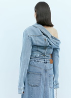 Rokh Asymmetric Neck Denim Jacket