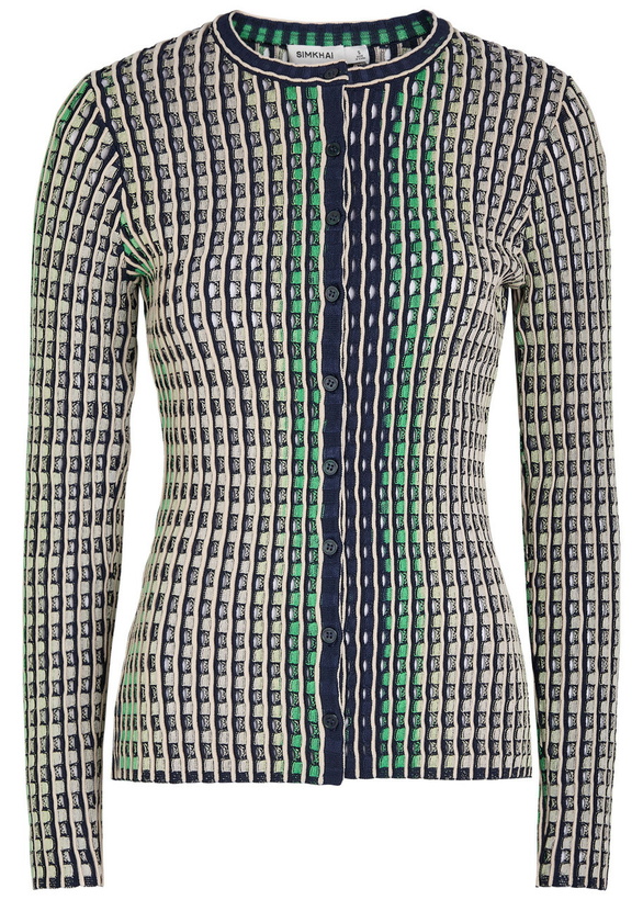 Photo: Simkhai Mabel Textured Cut-out Knit top Blue