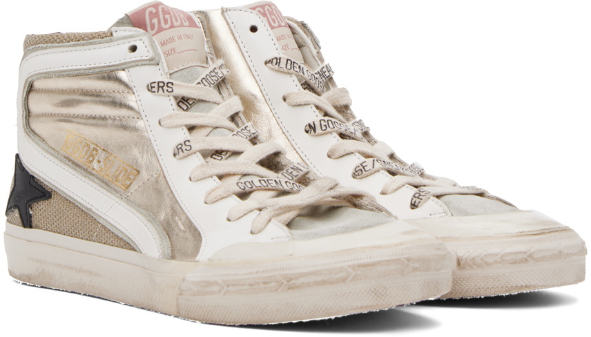 Golden Goose Off-White & Beige Slide Double Quarter Penstar Sneakers