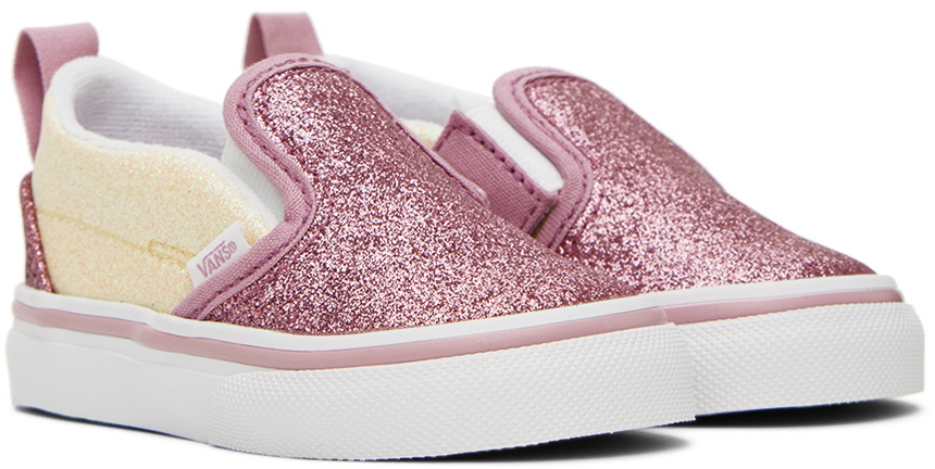Vans Baby Pink & Off-White Slip-On V Sneakers