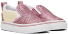 Vans Baby Pink & Off-White Slip-On V Sneakers