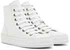 Ann Demeulemeester White Leather Raven Sneakers