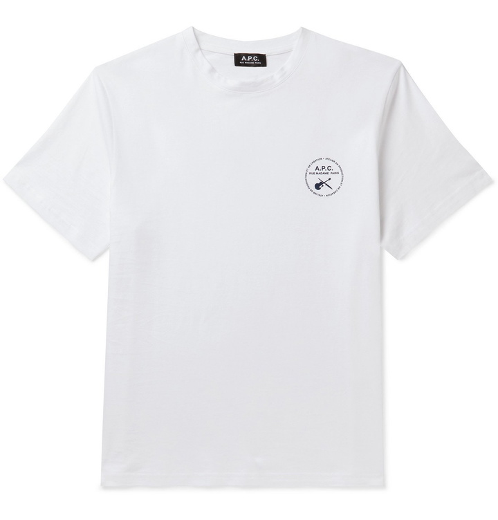 Photo: A.P.C. - Printed Cotton-Jersey T-Shirt - White