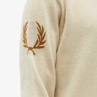 Fred Perry Men's Intarsia Laurel Wreath Mock Neck Knit in Oatmeal