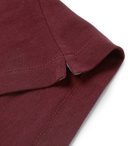 Brunello Cucinelli - Slim-Fit Contrast-Tipped Cotton-Piqué Polo Shirt - Men - Burgundy