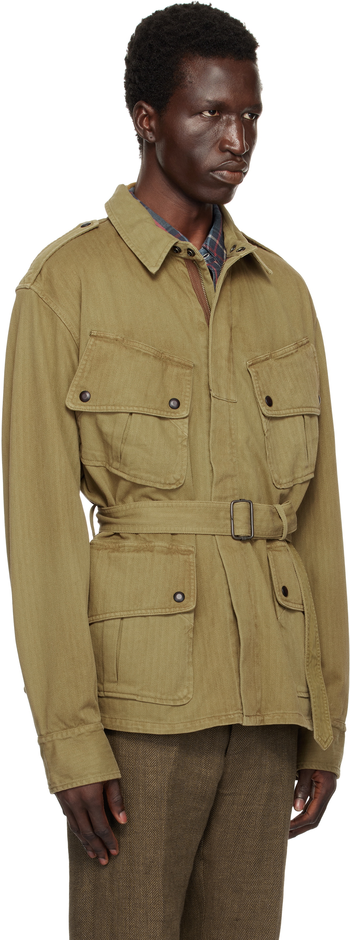 RRL Beige Herringbone Twill Jacket RRL