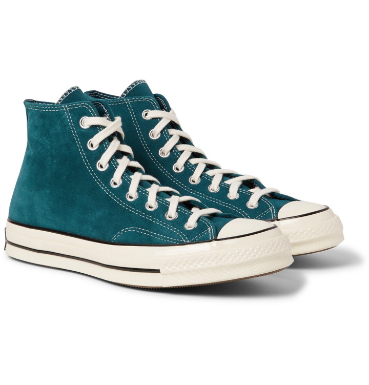 Photo: Converse - Chuck 70 Suede High-Top Sneakers - Blue