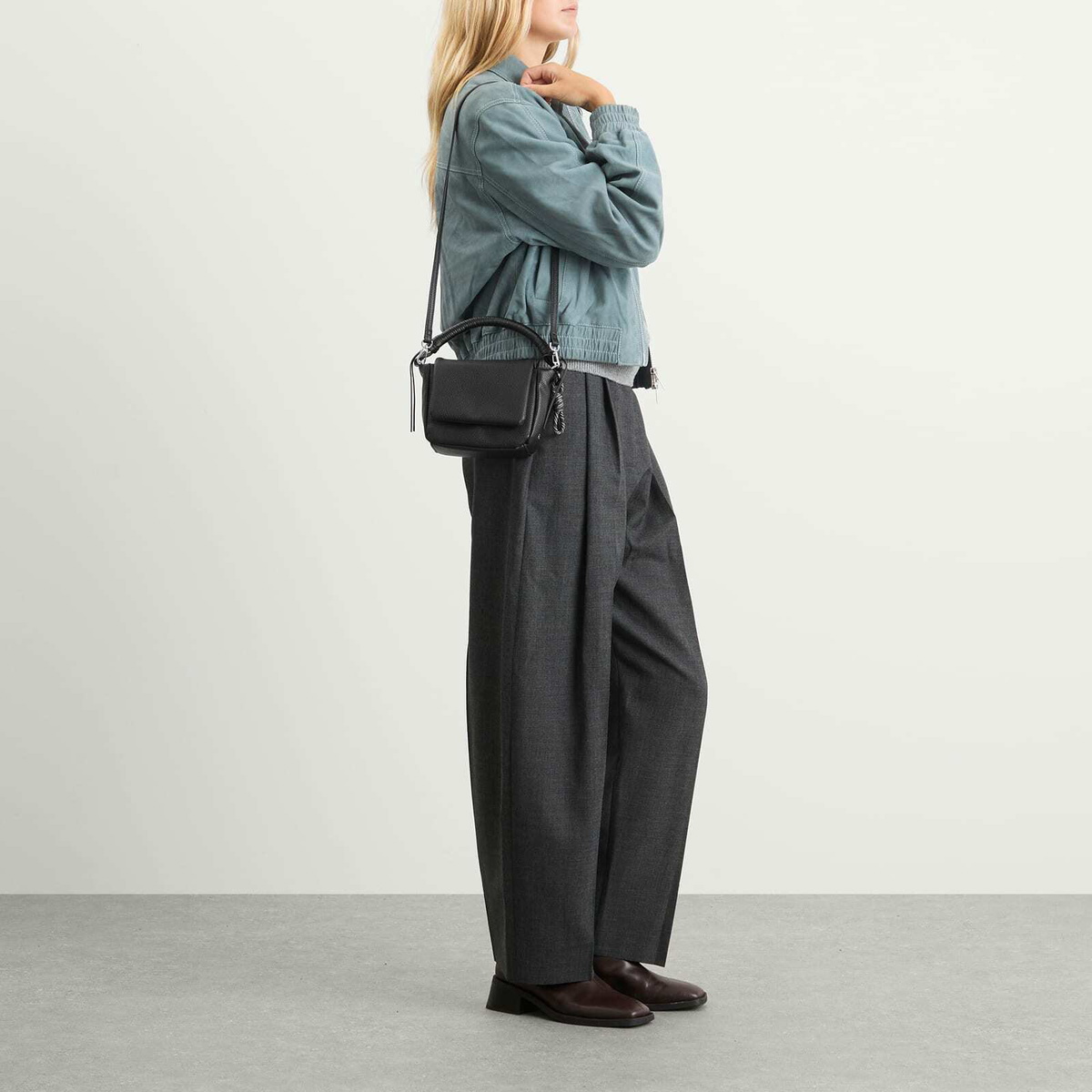 F/CE. Women's Tech Leather Mini Pouch Bag in Black 