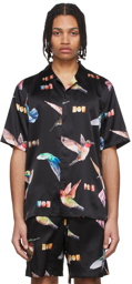 Nahmias Black Silk Hummingbird Shirt