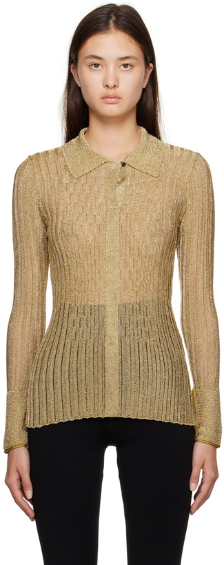 Photo: Victoria Beckham Gold Metallic Shirt