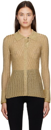 Victoria Beckham Gold Metallic Shirt