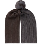 Johnstons of Elgin - Two-Tone Ribbed Cashmere Scarf - Brown