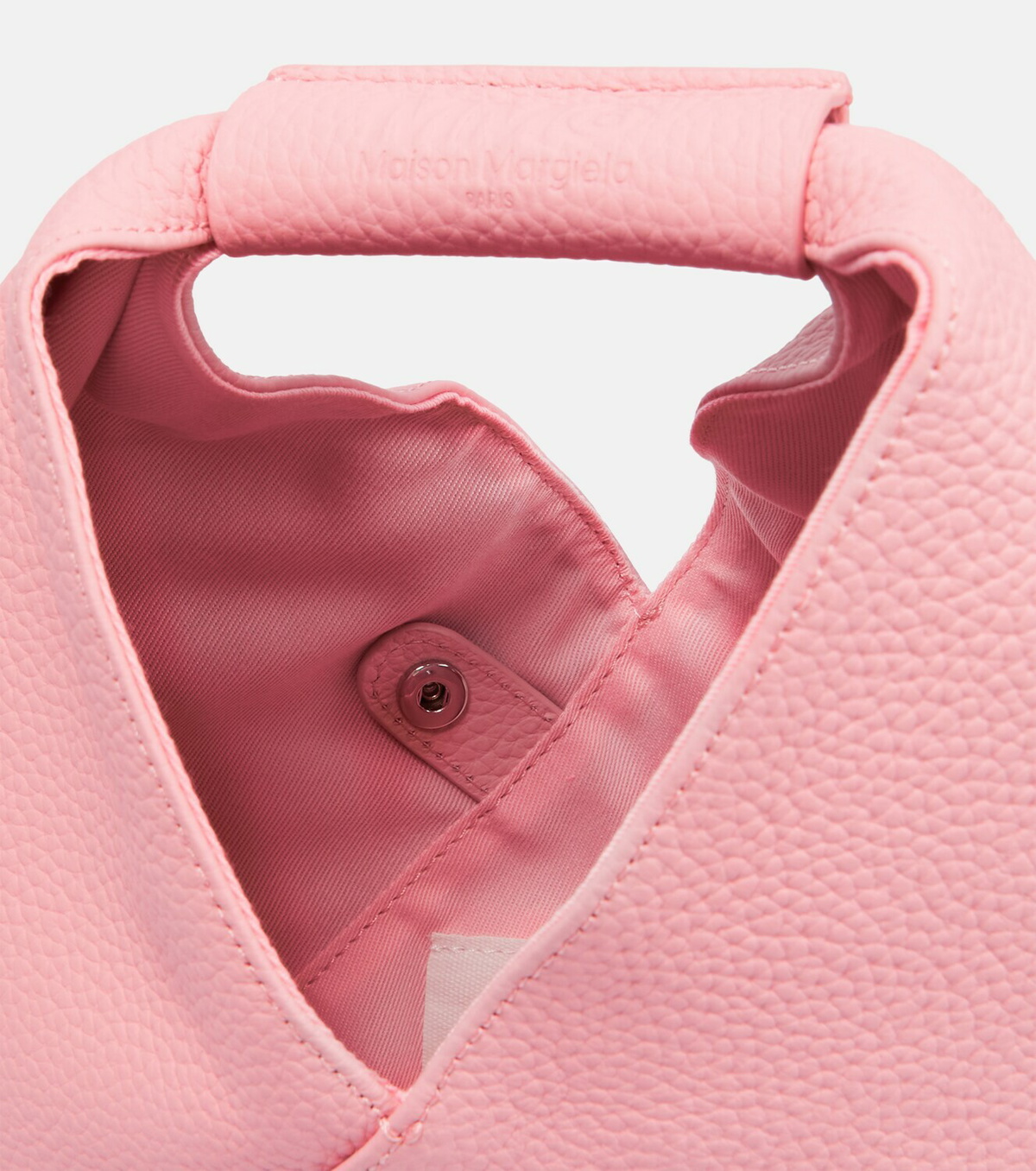 【Maison Margiela】Pink Handbag In Leather Woman Maison Margiela 'glam Slam' Pink Handbag With Logo Plate And