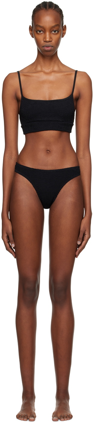 Bond-Eye Black Strap Saint Crop & Christy Bikini