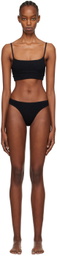 Bond-Eye Black Strap Saint Crop & Christy Bikini