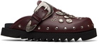 Toga Virilis SSENSE Exclusive Burgundy Eyelet Metal Sabot Slip-on Loafers