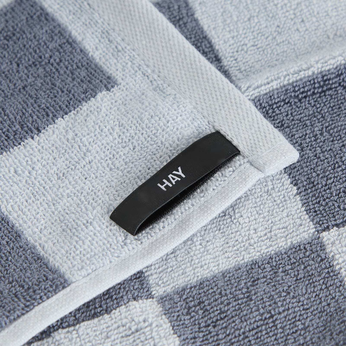 HAY Check Wash Cloth in Steel Blue 
