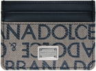Dolce & Gabbana Brown & Black Jacquard Card Holder